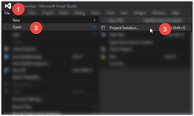 วิธีเปิด Project และ Solution บน Visual Studio