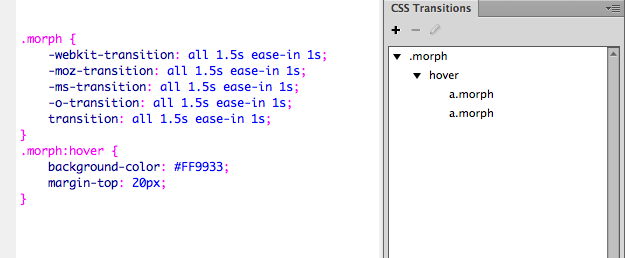Adobe Dreamweaver CS6 - CSS3 Transition