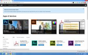 Adobe Creative Cloud's download center
