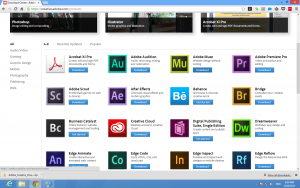 Adobe application in Adobe CC's download center