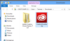 Adobe Creative Cloud Desktop setup file on Windows 8