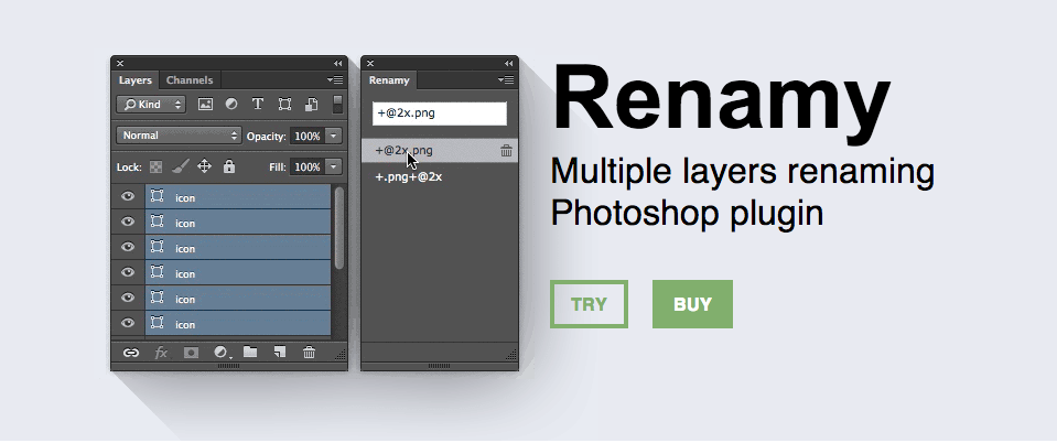 Renamy a plugin for Adobe Generator in Photoshop CC
