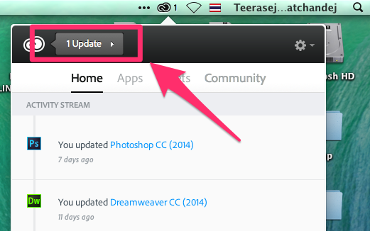 update creative cloud - notification from creative cloud desktop