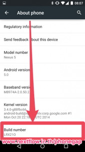 Enable android developer option - 2 - tap 7 time on build number