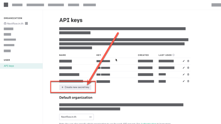 วิธีเอา API Key จาก OpenAI ไปใช้ในการทำแอพ - Nextflow