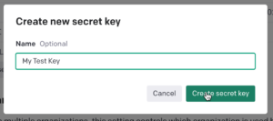 Name the new secret key on OpenAI platform
