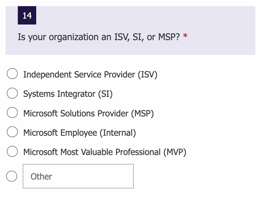 Azure OpenAI Access form - Your Company ISV, SI, or MSP