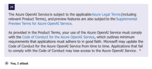 Azure OpenAI Access form - Code of conduct
