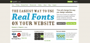 Adobe TypeKit Home Page