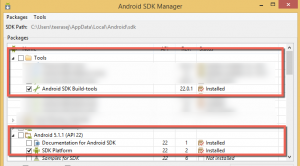 Android SDK Manager install API 22