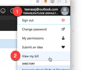 Azure portal - open view my bill