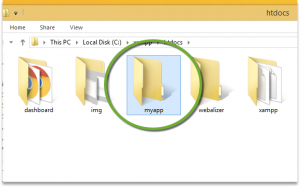Create myapp folder at XAMPP htdocs
