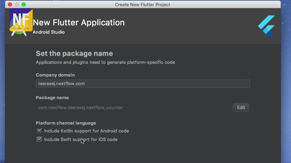 Google Flutter Create Project Android Studio with Kotlin and Swift