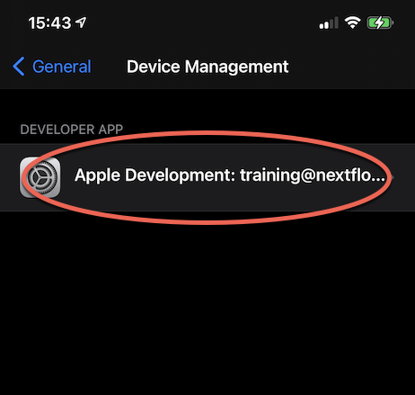 iOS App trusted by user on setting 3