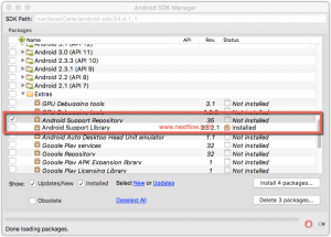 Install Android Support Repository and Library