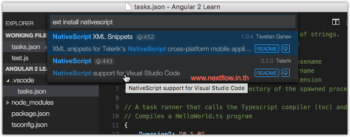 NativeScript Extension on Visual Studio code.png