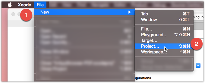 New project in Xcode
