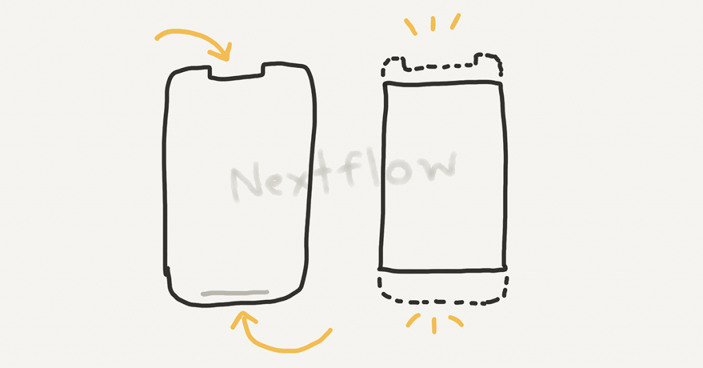 Nextflow - blog post - cover - notch for safearea flutter widget