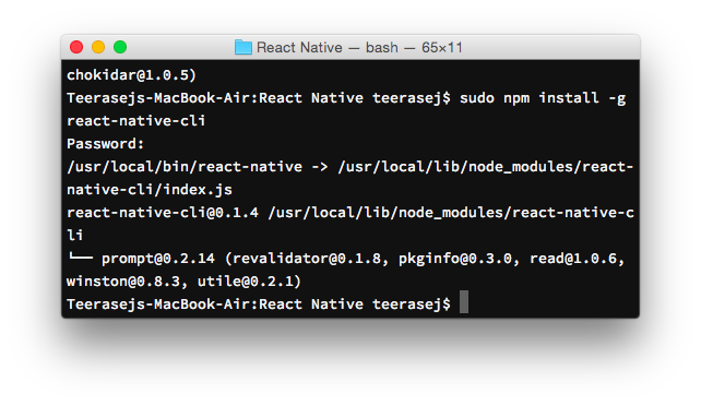 React Native CLI Install