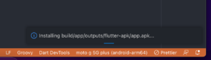 VSCode is installing built Flutter's Android APK into real device