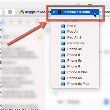 Set Scheme to iOS Device