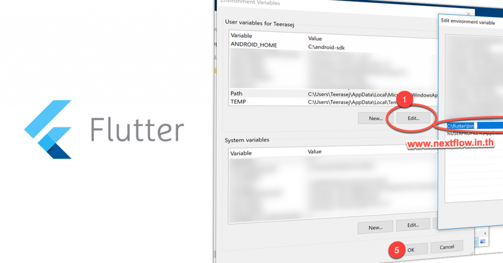 Setup Google Flutter SDK on system path Windows