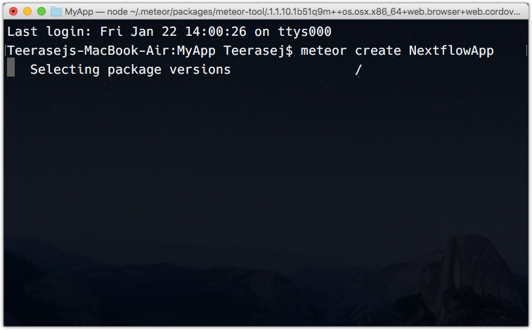 Terminal Start Install Meteor Project.png