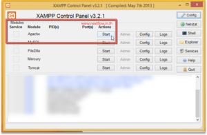 XAMPP Control Panel