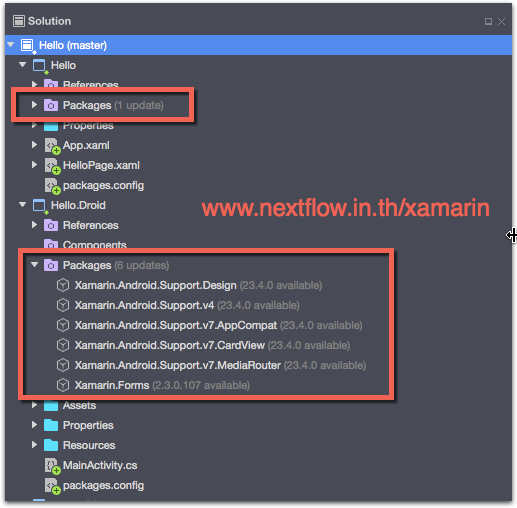 Xamarin - Manage Update Nuget Package - Update Notification.png